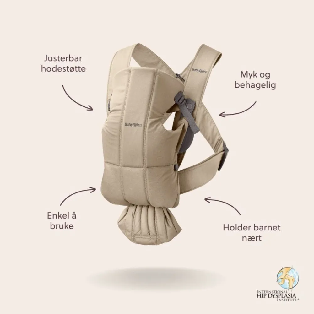 Babybjørn Bæresele Mini Vevd, Beige Outlet