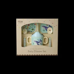 Rice Babyservise i gaveeske, Blått havmotiv,