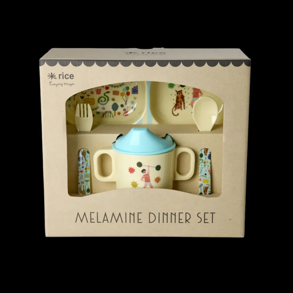 Rice Babyservise i gaveeske, Mint karnevalmotiv, Discount