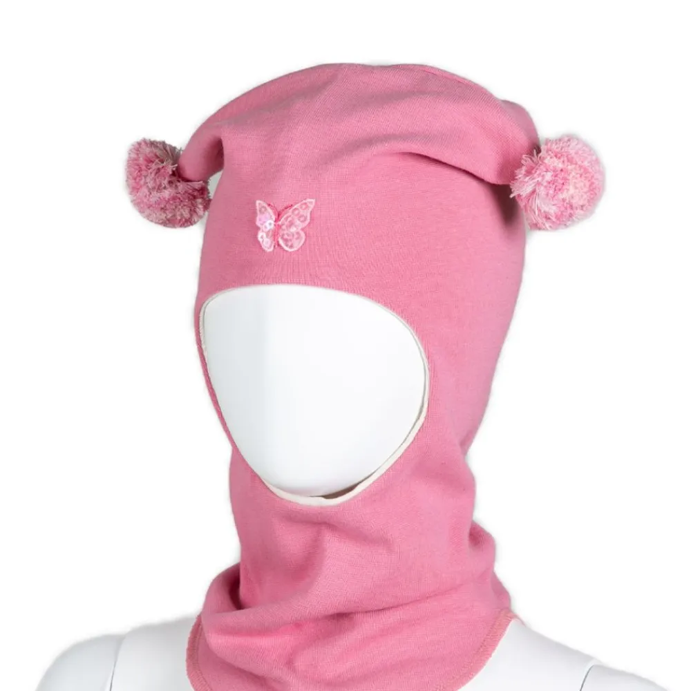 Kivat Balacalava, , Bomull, Rosa, Sommerfugl Clearance