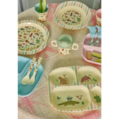 Rice Barnetallerken med 4 rom, Jungelmotiv, Hot