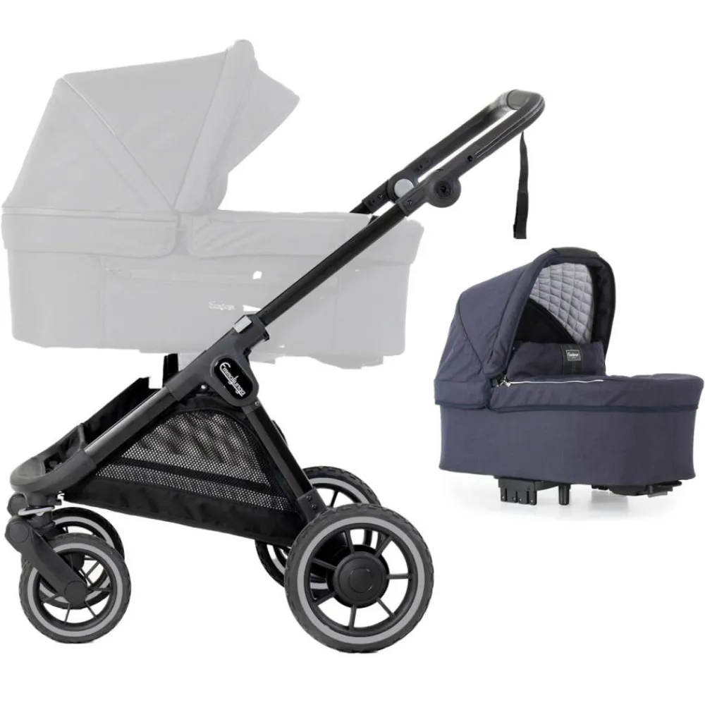 Emmaljunga Barnevogn, , SENTO, Black inkl. Liggedel, Lounge Navy Outlet