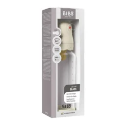 BIBS Glassflaske, Boheme, Latex, 240 ml, Medium Flow, Ivory Clearance