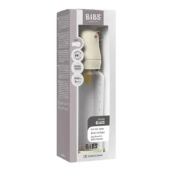 BIBS Glassflaske, Latex, 240 ml, Medium Flow, Ivory Sale