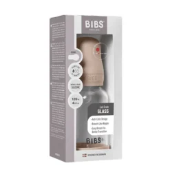 BIBS Glassflaske, Silikon, 120 ml, Slow Flow Blush Discount