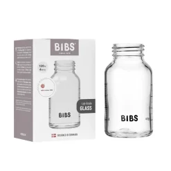 BIBS Glassflaske u/lokk, 120 ml Outlet