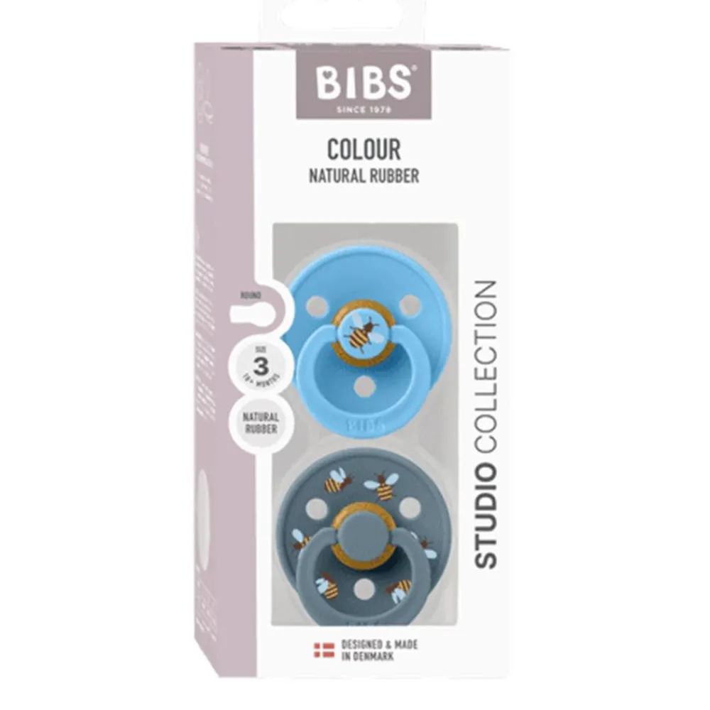 BIBS Smokk, 2 pk, Bumblebee, Latex Size 3, Breeze Mix New