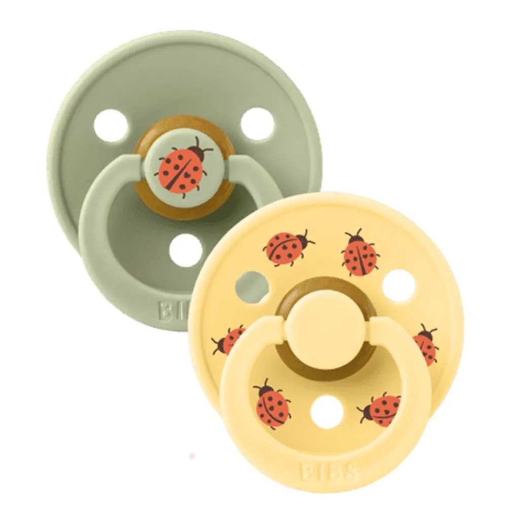 BIBS Smokk, 2 pk, Ladybug, Latex Size 3, Sage Mix New