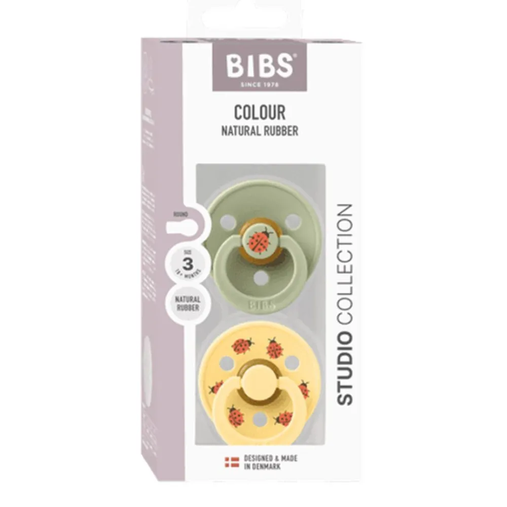 BIBS Smokk, 2 pk, Ladybug, Latex Size 3, Sage Mix New