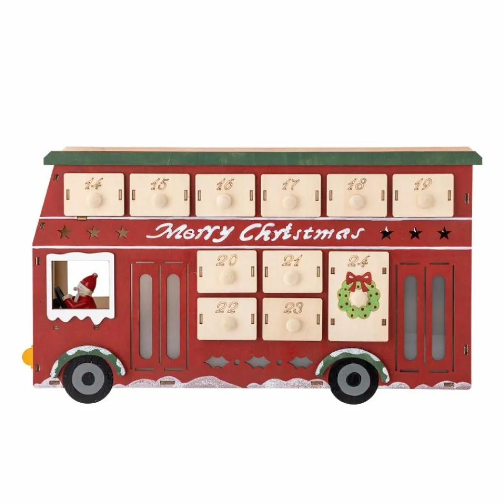 Bloomingville Edward Kalender m/lys, Rød Online