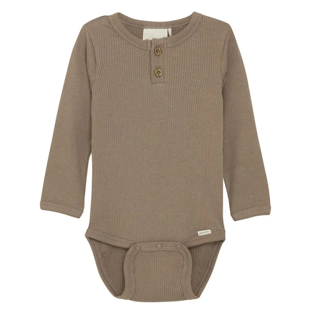 Body LS Rib, Minymo, Taupe Gray Clearance