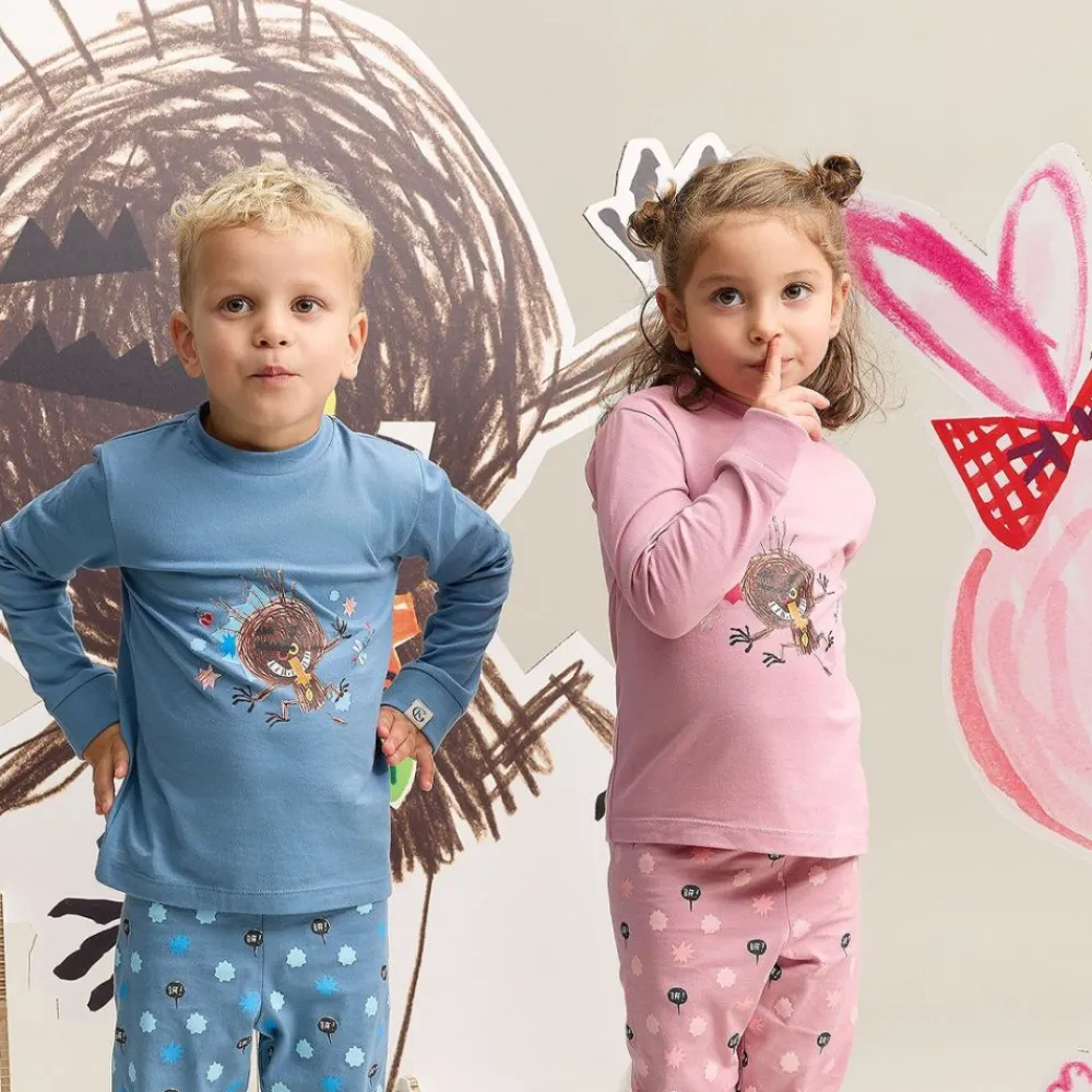 Gullkorn Bukkene Pysjamas, Design, Tåkeblå Outlet