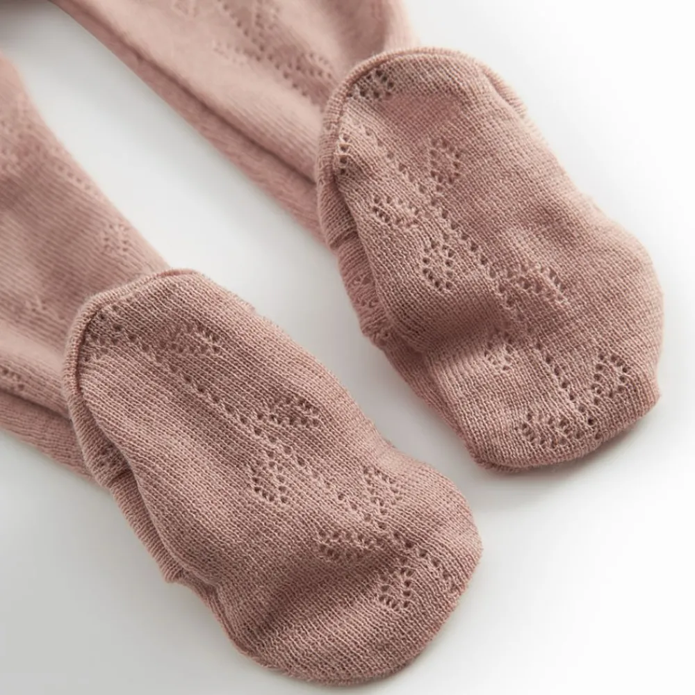 Marmar Bukse m/fot, , Wool Pointelle, Pixa, Burnt Rose