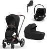Cybex 4-in-1 Priam, Rose Gold/Sepia Black + Cloud T og Base T Best