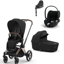 Cybex 4-in-1 Priam, Rose Gold/Sepia Black + Cloud T og Base T Best