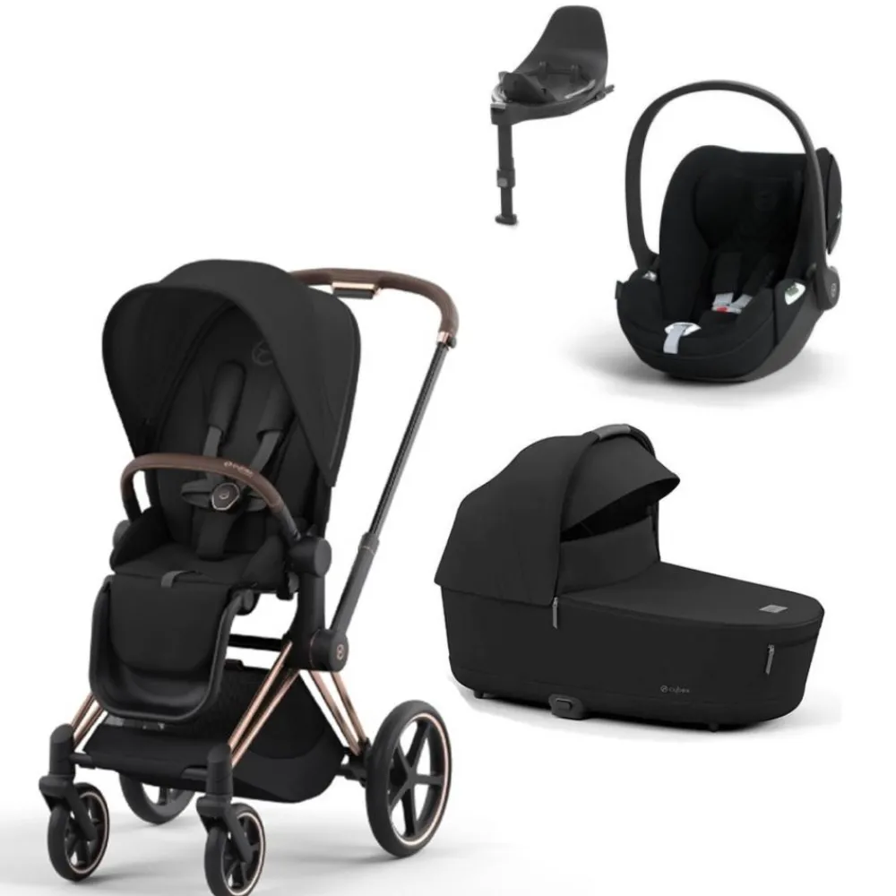 Cybex 4-in-1 Priam, Rose Gold/Sepia Black + Cloud T og Base T Best