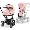Cybex Priam, Chrome Black/Peach Pink, Barnevogn Clearance