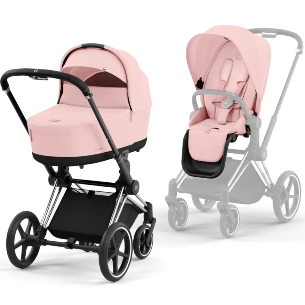 Cybex Priam, Chrome Black/Peach Pink, Barnevogn Clearance