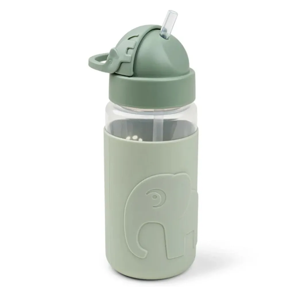 Done By Deer Drikkeflaske med sugerør 350 ml, , Easy-Grip, Elphee Green Discount