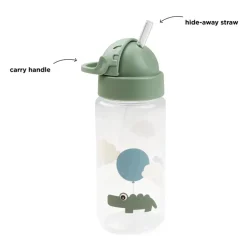 Done By Deer Drikkeflaske med sugerør 350 ml, , Happy Clouds Green