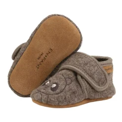 EnFant Ulltøfler m/Broderi, Chocolate Brown Discount