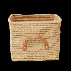 Rice Firkantet kurv med skinnhåndtak, Naturfarge, New