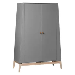 Leander Garderobeskap, Luna, Stor, Grå/Eik Discount