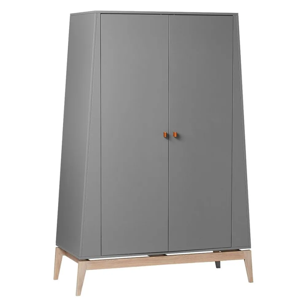 Leander Garderobeskap, Luna, Stor, Grå/Eik Discount