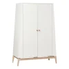 Leander Garderobeskap, Luna, Stor, Hvit/Eik New