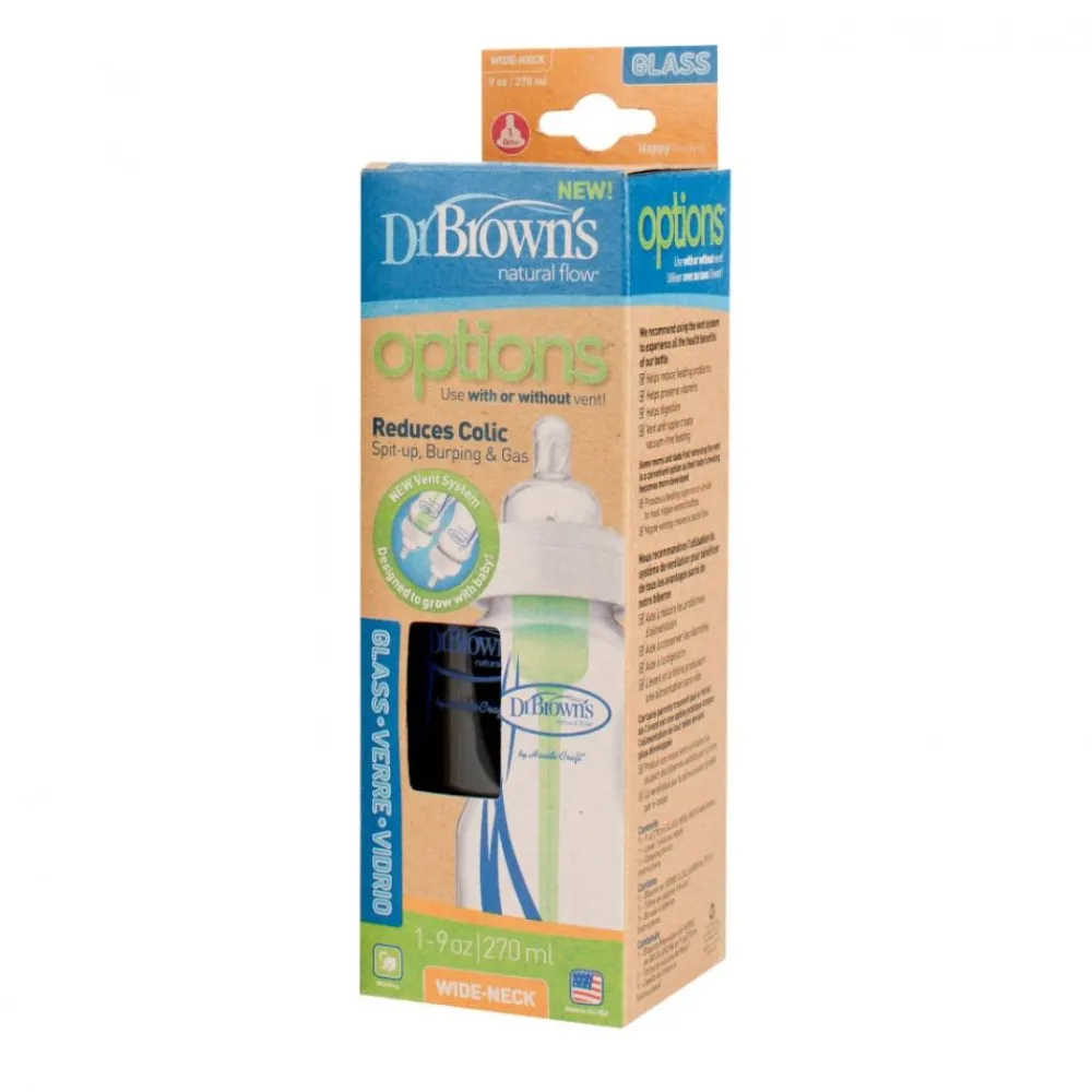 Glassflaske, Dr.Brown, Wideneck, 270 ml, 1pk Online