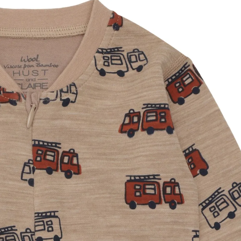 Hust & Claire Heldress, Hust&Claire, Ull/Bambus, Manu Firetruck Zip, Biscuit Online