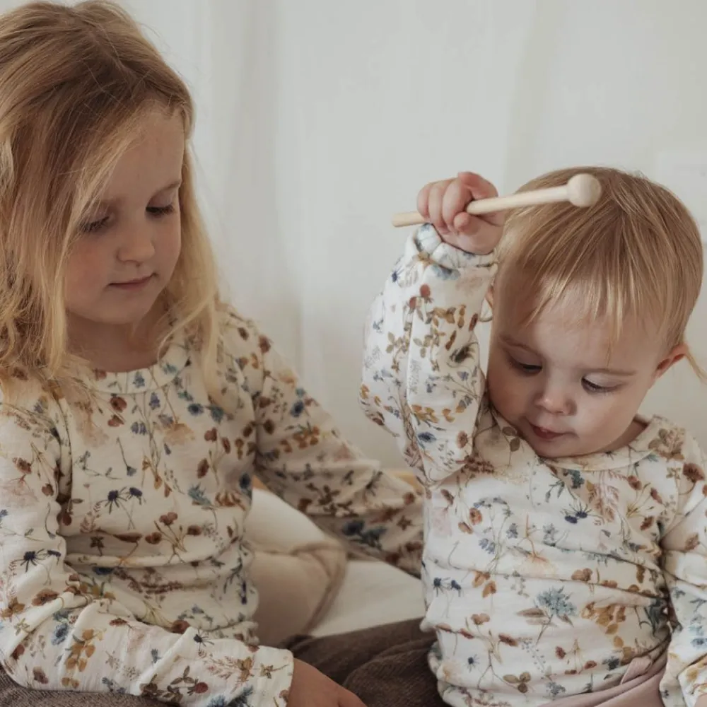 Joha Heldress, , Merinoull, Blomster, Offwhite Sale