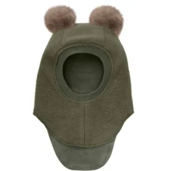 Huttelihut Balaclava Ull/Alpaca Pompoms,, Beetle