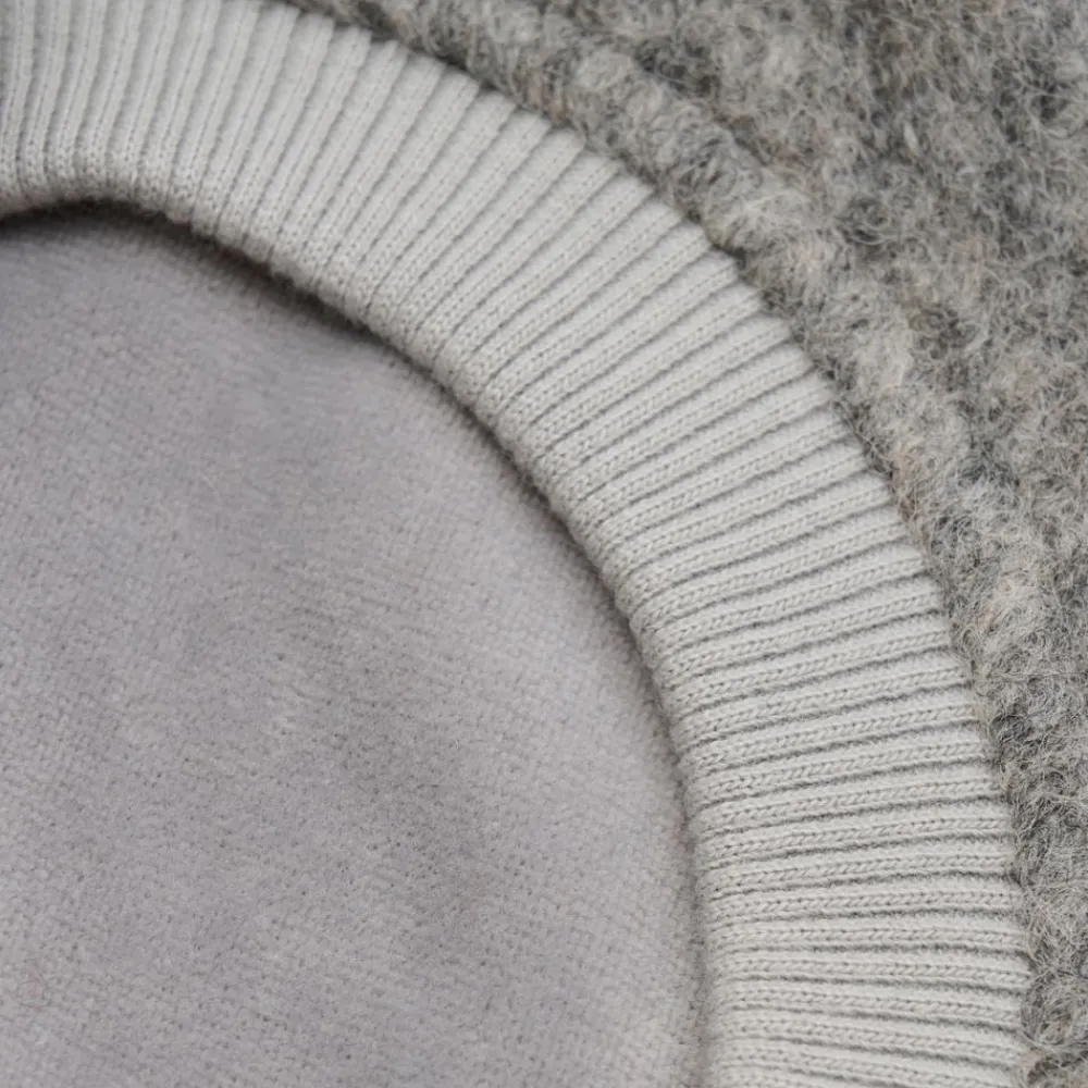 Huttelihut Balaclava Ull/Alpaca Pompoms,, Medium Grey Melange Clearance