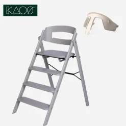 KAOS KLAPP®, Barnestol, Bøk, Grå + Safety Rail Ivory Best
