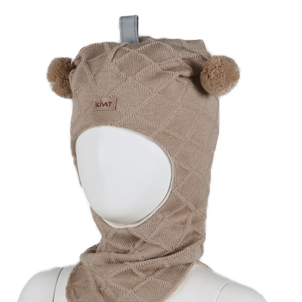 Kivat Balacalava Ull m/logo, Lys Beige