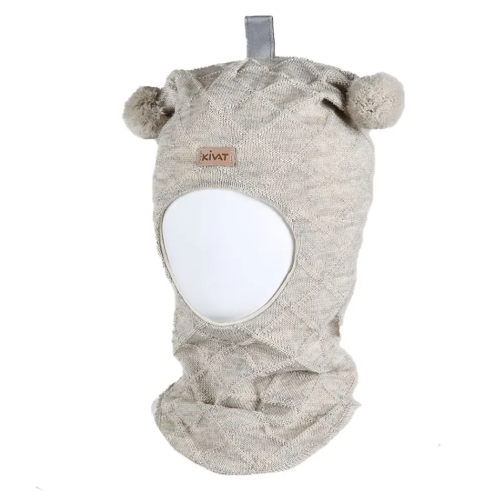 Kivat Balaclava Mønstret, Sand Ull/Bomull Outlet