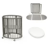 Stokke Komplett seng, Mini V3, Hazy Grey, inkl. bed extensions og madrass Discount