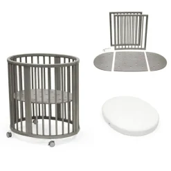 Stokke Komplett seng, Mini V3, Hazy Grey, inkl. bed extensions og madrass Discount