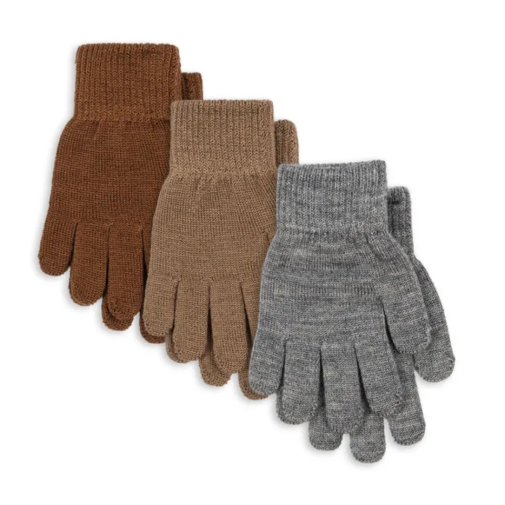 Konges Sløjd Fingervanter, Grå/Beige/Brun Online
