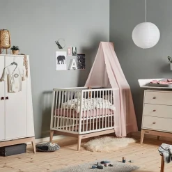 Leander , Luna Babyseng, 120x60 cm, Hvit/Eik Outlet