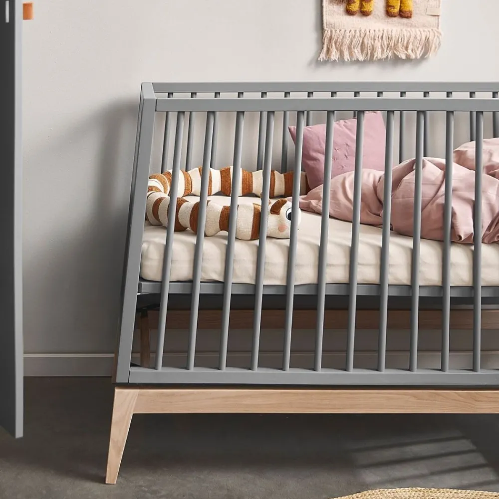 Leander , Luna Babyseng, 120x60 cm, Grå/Eik Sale