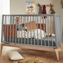 Leander , Luna Babyseng, 120x60 cm, Grå/Eik Sale