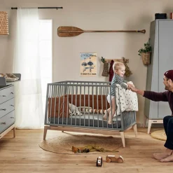 Leander , Luna Babyseng, 120x60 cm, Grå/Eik Sale