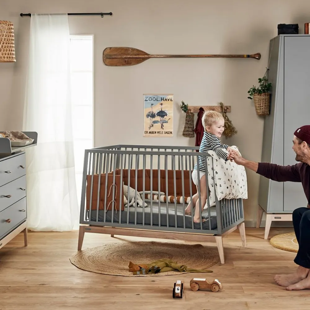 Leander , Luna Babyseng, 120x60 cm, Grå/Eik Sale