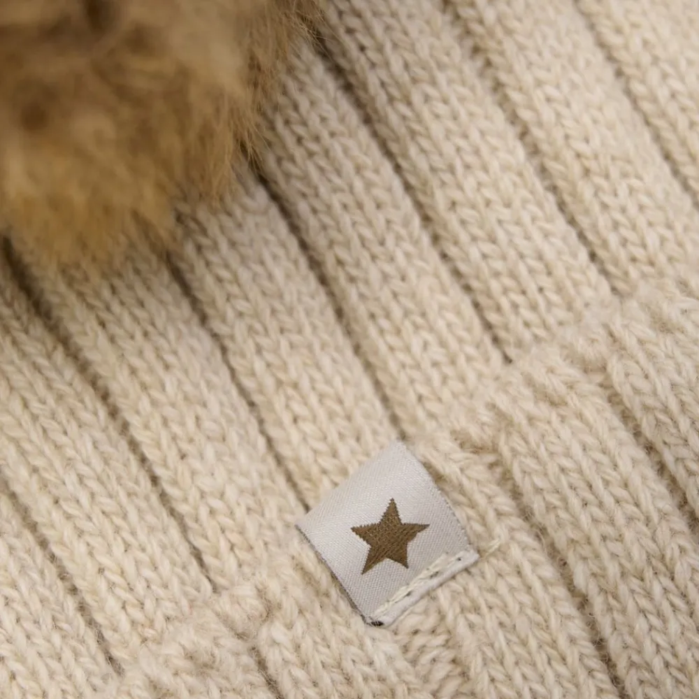 Huttelihut Lue, , AlpacaWool Pompom, Sand Melange New