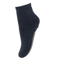 Mp Ullsokker m/antiskli, Dark Denim Melange