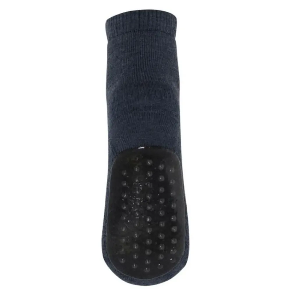 Mp Ullsokker m/antiskli, Dark Denim Melange