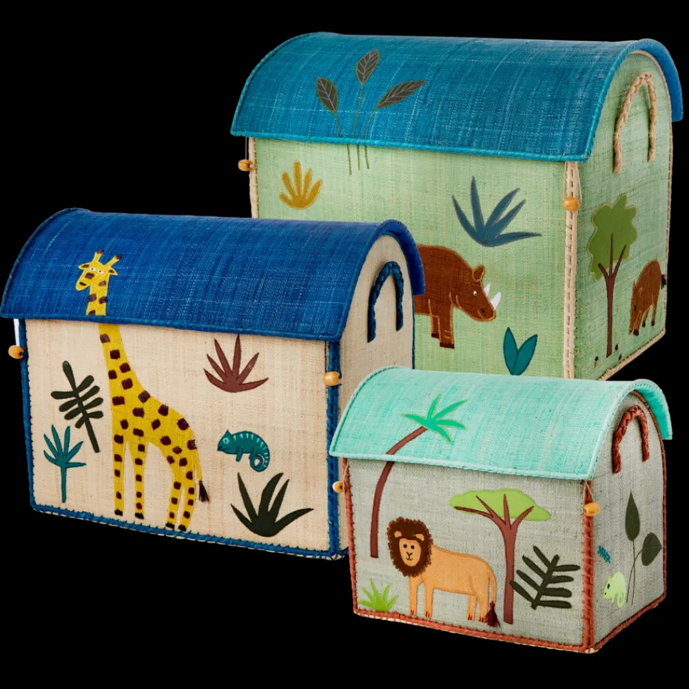 Rice Oppbevaringshus, Jungelmotiv (sett med 3), Online