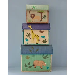 Rice Oppbevaringshus, Jungelmotiv (sett med 3), Online